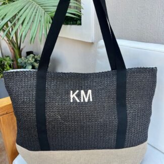 Bolso Tote Raffia combinado